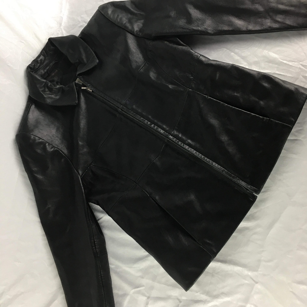 Valerie stevens petites lambskin leather jacket